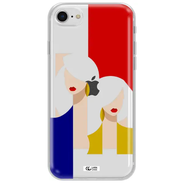 Abstract Two Female Portrait Apple Iphone Se 2020 Clear Tpu Case