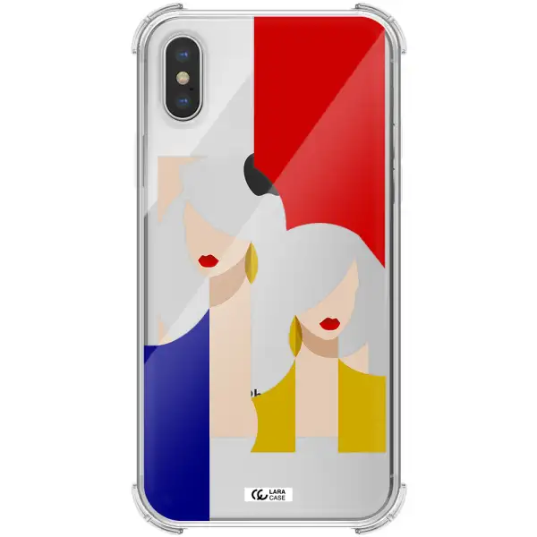 Abstract Two Female Portrait Apple iPhone XS max Clear PC Case