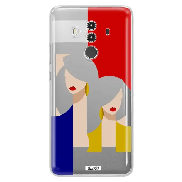 Abstract Two Female Portrait Huawei Mate 10 Clear TPU Case