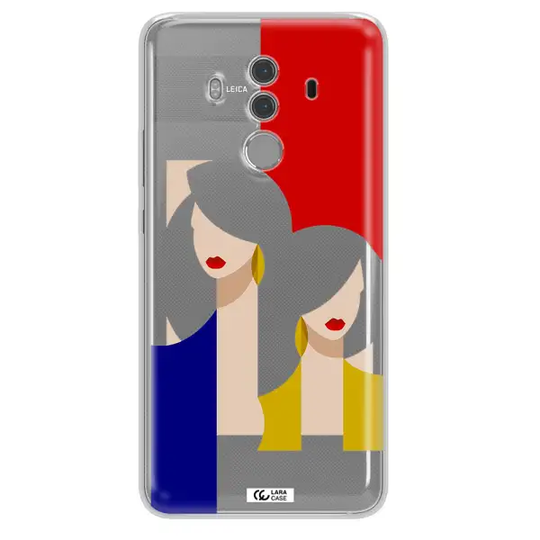 Abstract Two Female Portrait Huawei Mate 10 Pro Clear TPU Case
