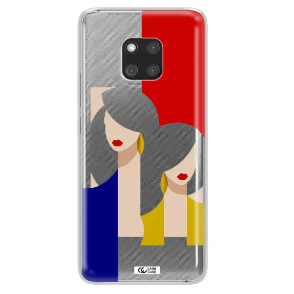 Abstract Two Female Portrait Huawei Mate 20 Pro Clear TPU Case