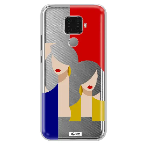 Abstract Two Female Portrait Huawei Mate 30 Lite Clear TPU Case