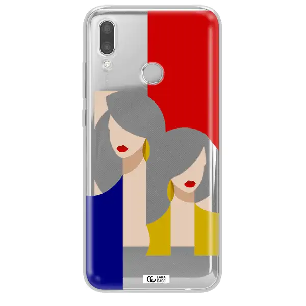 Abstract Two Female Portrait Huawei P Smart 2019 Clear TPU Case