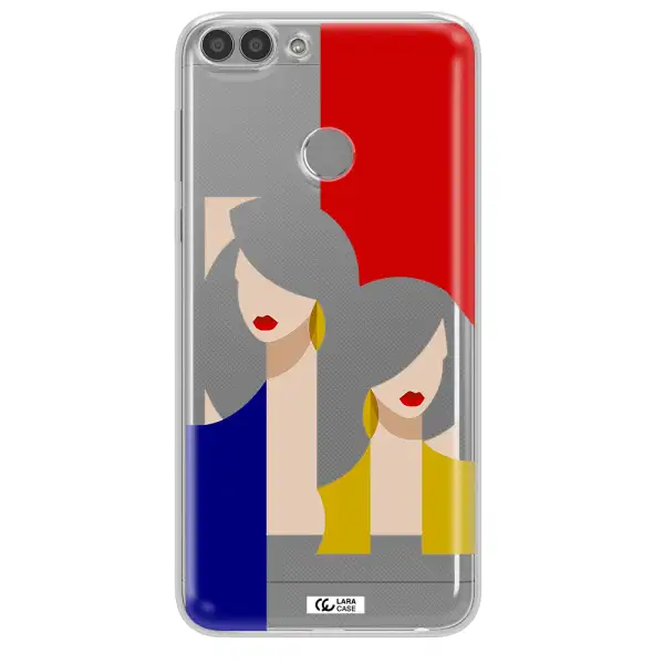 Abstract Two Female Portrait Huawei P Smart Clear TPU Case