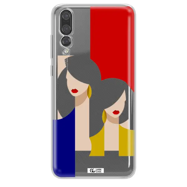 Abstract Two Female Portrait Huawei P20 Pro Clear TPU Case
