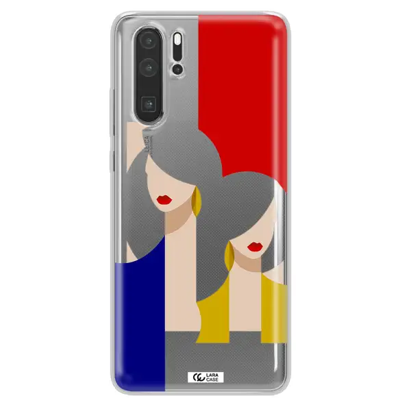 Abstract Two Female Portrait Huawei P30 Pro Clear TPU Case