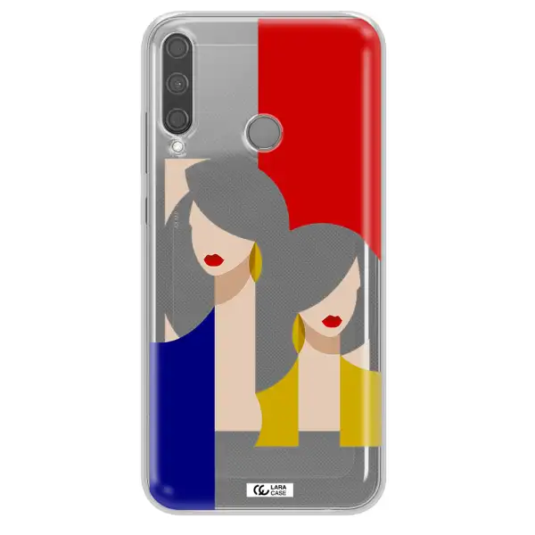 Abstract Two Female Portrait Huawei P40 Lite E Clear TPU Case