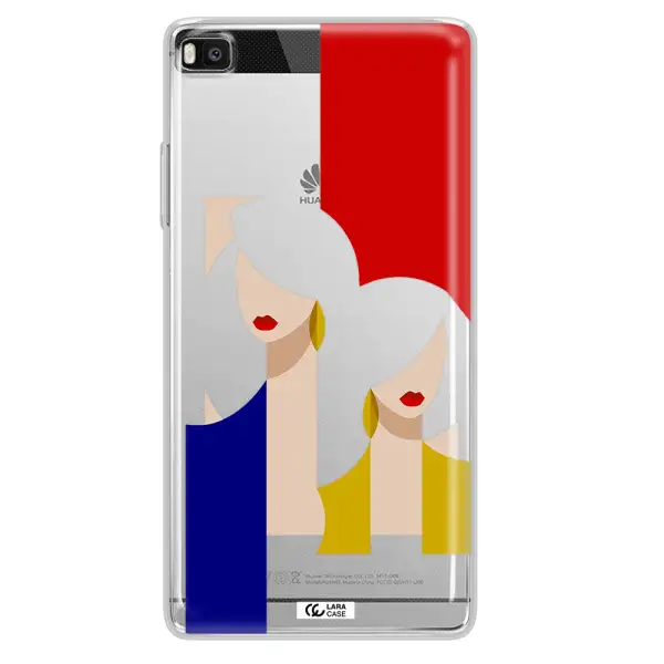 Abstract Two Female Portrait Huawei P8 Clear TPU Case