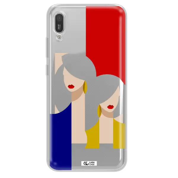 Abstract Two Female Portrait Huawei Y6 Pro 2019 Clear TPU Case