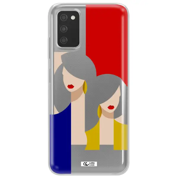 Abstract Two Female Portrait Samsung A03S Clear TPU Case