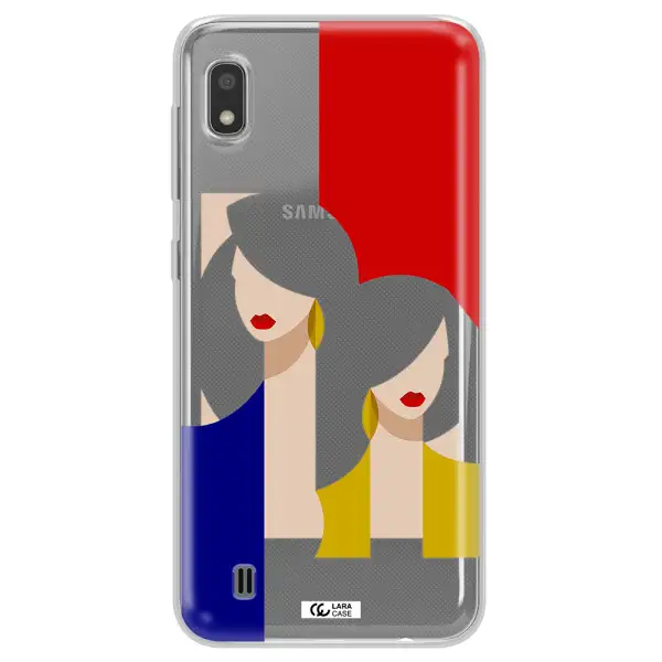 Abstract Two Female Portrait Samsung A10 Clear TPU Case