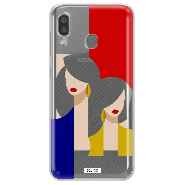 Abstract Two Female Portrait Samsung A20 Clear TPU Case