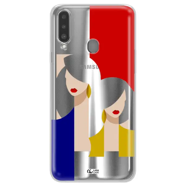 Abstract Two Female Portrait Samsung A20S Clear TPU Case