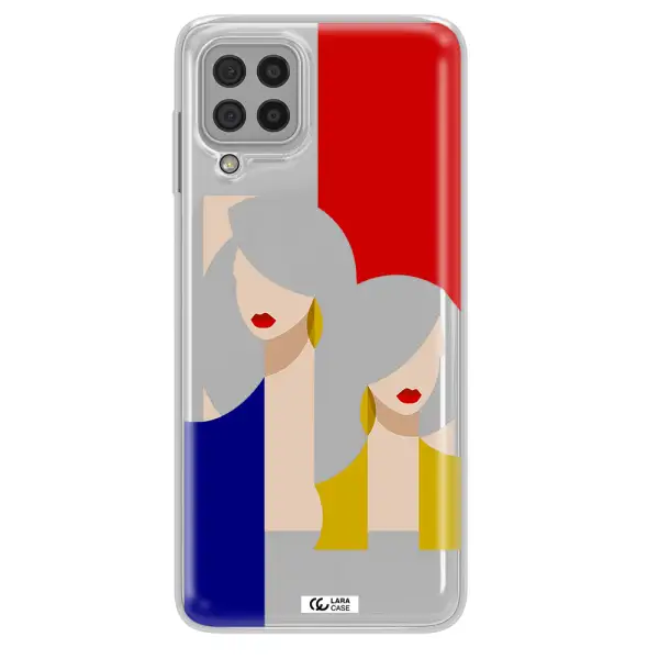 Abstract Two Female Portrait Samsung A22 4g Clear TPU Case