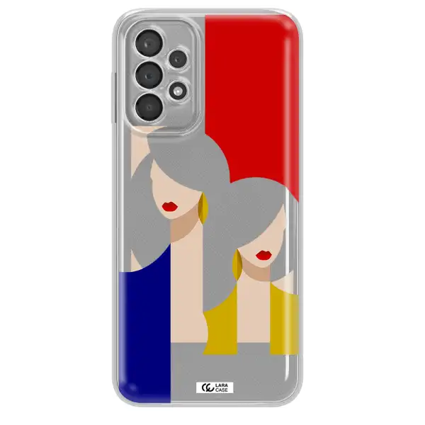 Abstract Two Female Portrait Samsung A23 5G Clear Tpu Case