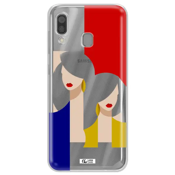 Abstract Two Female Portrait Samsung A30 Clear TPU Case