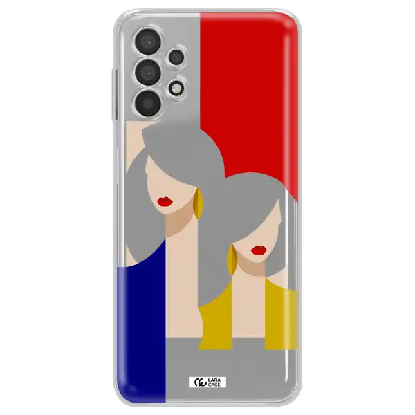 Abstract Two Female Portrait Samsung A32 4G Clear Tpu Case