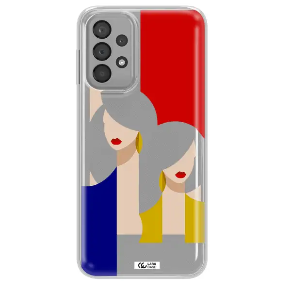 Abstract Two Female Portrait Samsung A33 Clear TPU Case