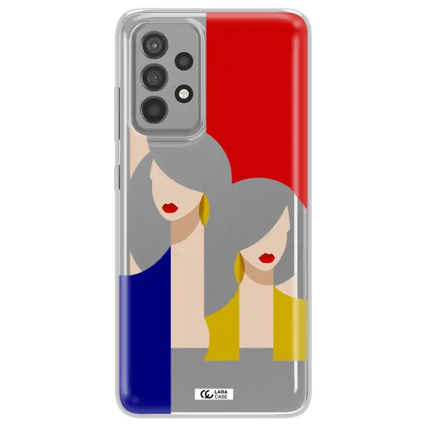Abstract Two Female Portrait Samsung A52 Clear TPU Case