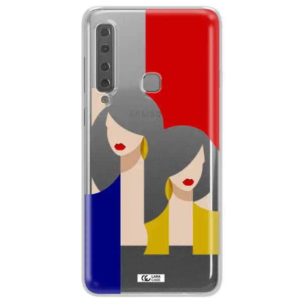 Abstract Two Female Portrait Samsung A9 2018 Clear TPU Case
