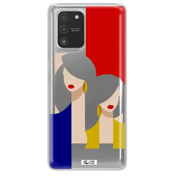 Abstract Two Female Portrait Samsung A91 Clear TPU Case