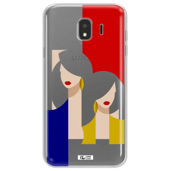 Abstract Two Female Portrait Samsung J4 Clear TPU Case