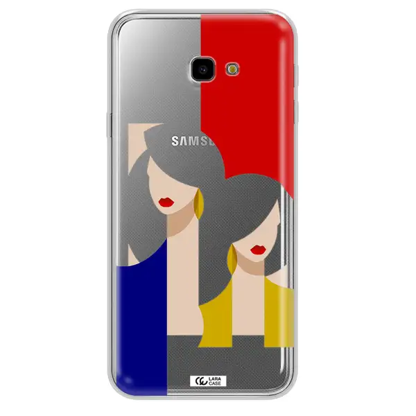 Abstract Two Female Portrait Samsung J4 Plus Clear TPU Case