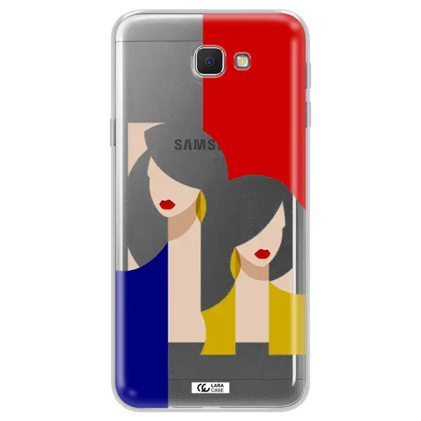 Abstract Two Female Portrait Samsung J5 Prime Clear TPU Case