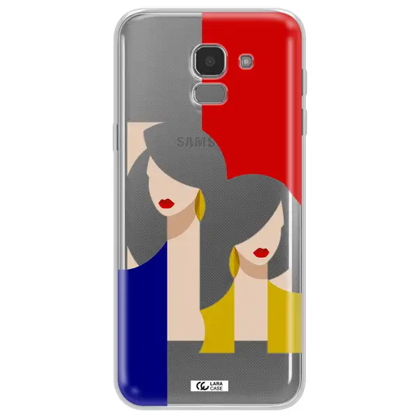 Abstract Two Female Portrait Samsung J6 Clear TPU Case