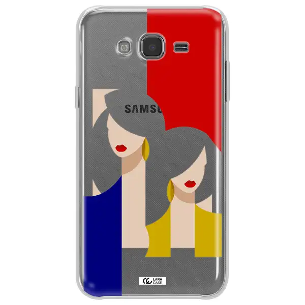 Abstract Two Female Portrait Samsung J7 2015 Clear TPU Case