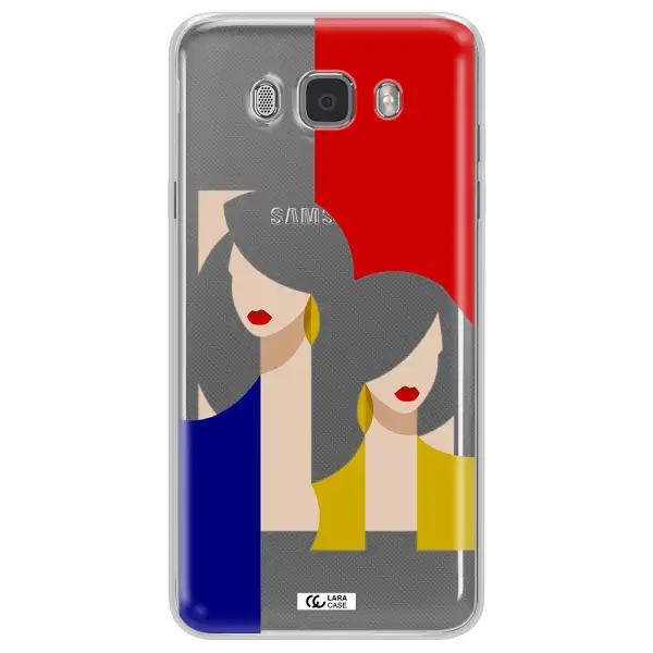 Abstract Two Female Portrait Samsung J7 2016 Clear TPU Case