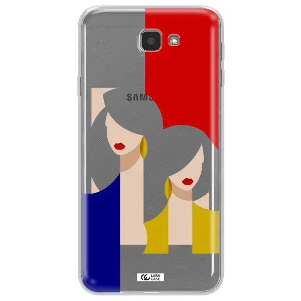 Abstract Two Female Portrait Samsung J7 Prim Clear TPU Case