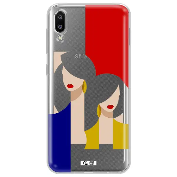 Abstract Two Female Portrait Samsung M10 Clear TPU Case