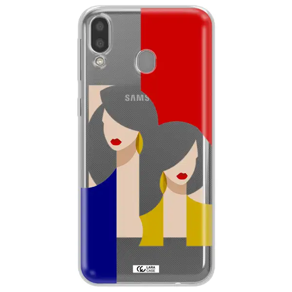 Abstract Two Female Portrait Samsung M20 Clear TPU Case