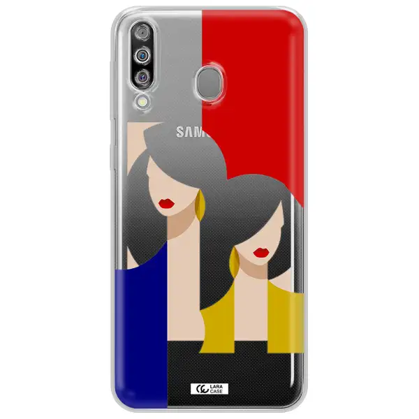 Abstract Two Female Portrait Samsung M30 Clear TPU Case