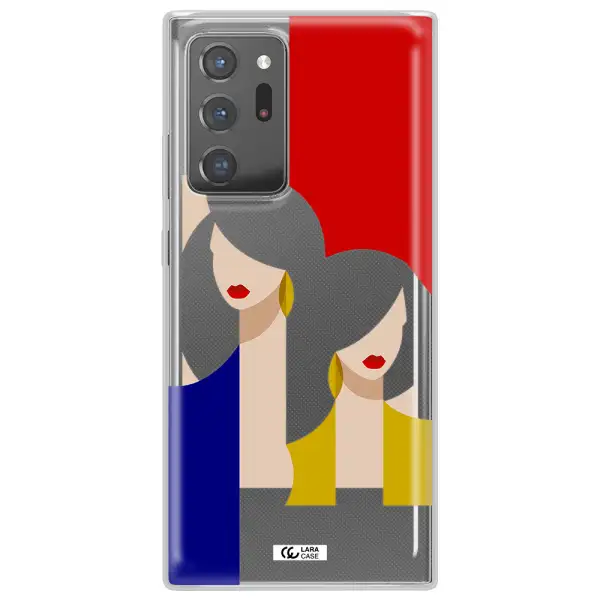 Abstract Two Female Portrait Samsung Note 20 Ultra Clear TPU Case