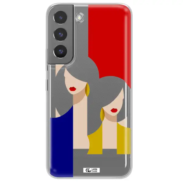 Abstract Two Female Portrait Samsung S 22 Clear TPU Case