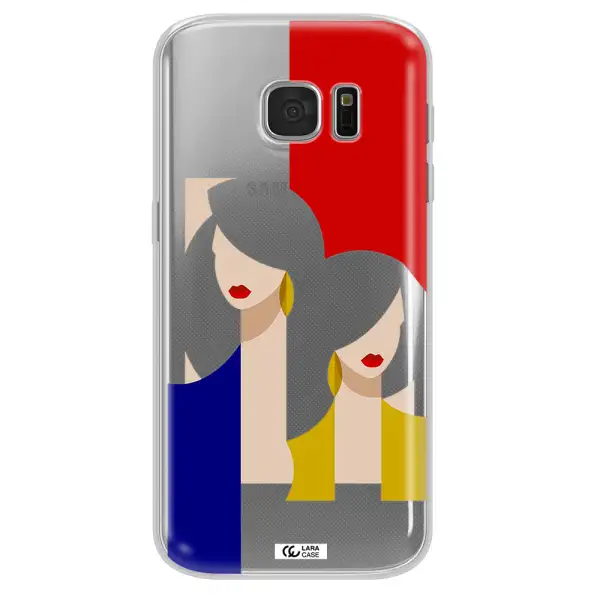 Abstract Two Female Portrait Samsung S 7 Clear TPU Case