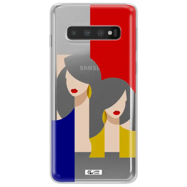 Abstract Two Female Portrait Samsung S10 Clear TPU Case