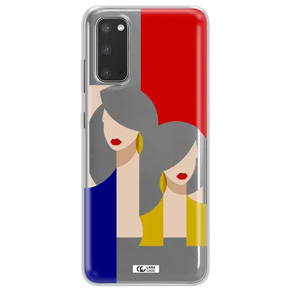 Abstract Two Female Portrait Samsung S20 Clear TPU Case