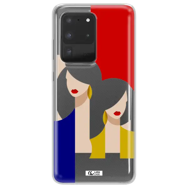 Abstract Two Female Portrait Samsung S20 Ultra Clear TPU Case