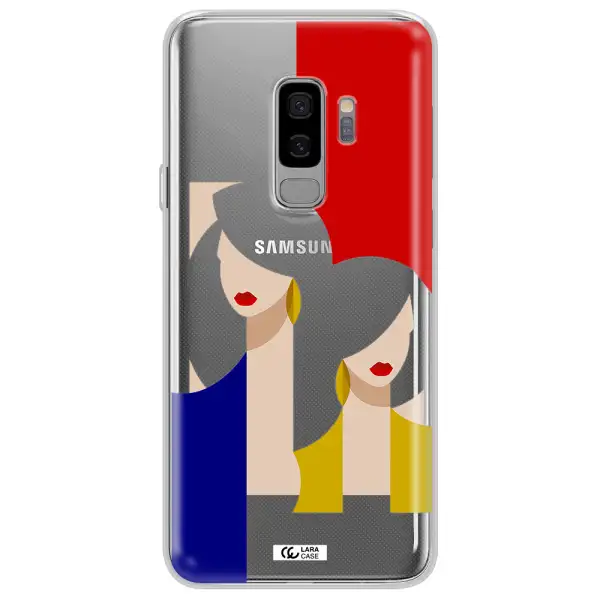 Abstract Two Female Portrait Samsung S9 Plus Clear TPU Case