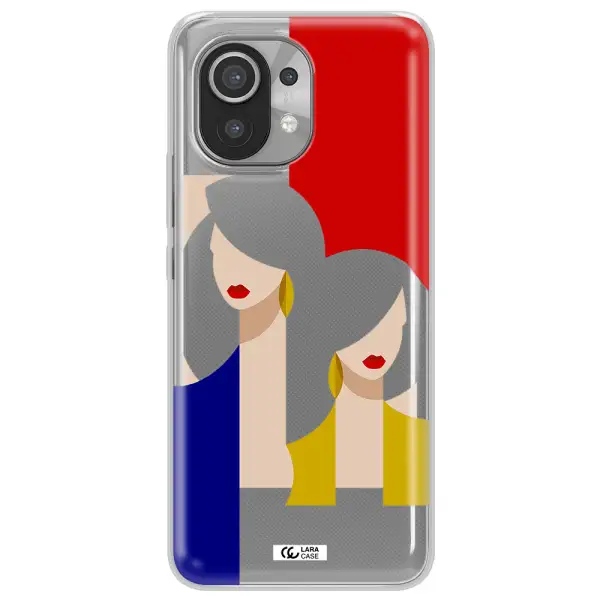 Abstract Two Female Portrait Xiaomi Mi 11 Clear TPU Case