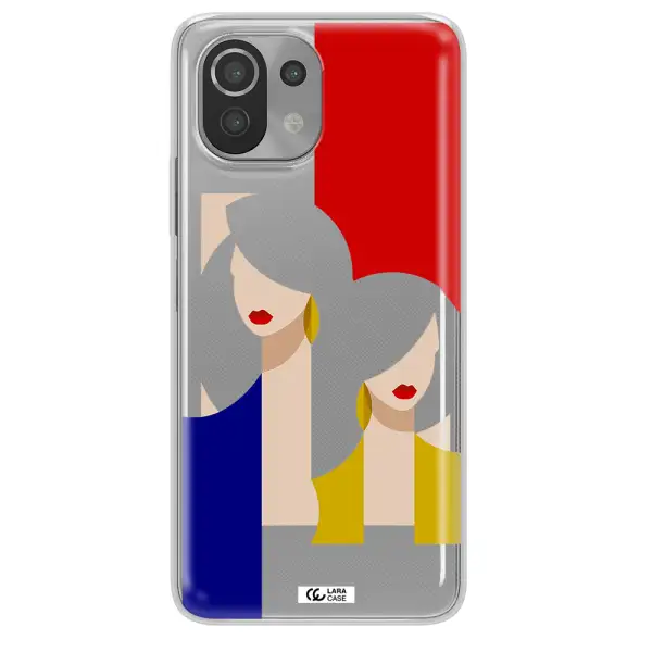 Abstract Two Female Portrait Xiaomi Mi 11 Lite Clear TPU Case