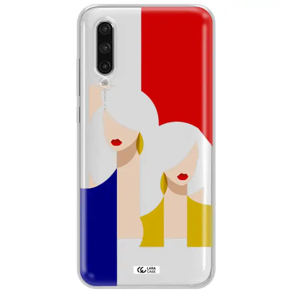 Abstract Two Female Portrait Xiaomi Mi 9 Lite Clear Tpu Case