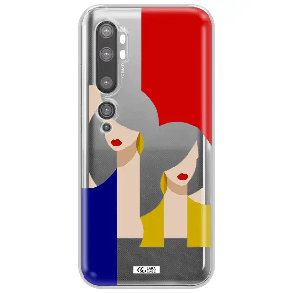 Abstract Two Female Portrait Xiaomi Mi Note 10 Clear TPU Case