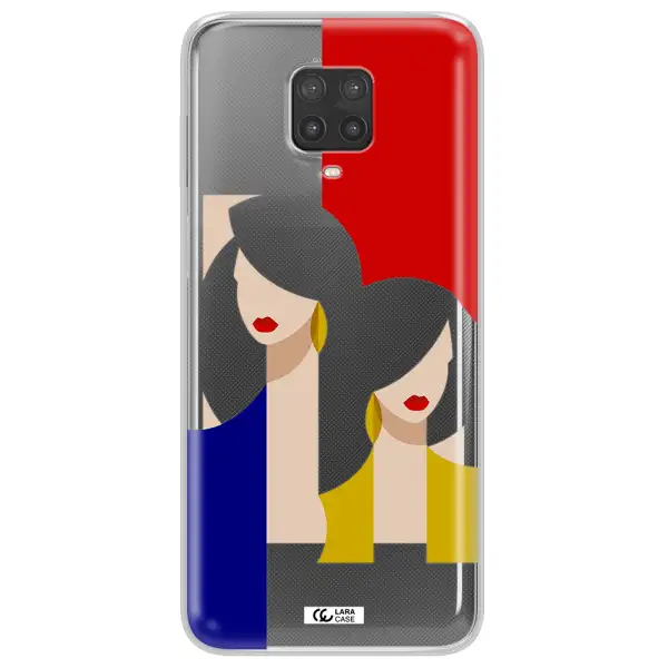 Abstract Two Female Portrait Xiaomi Note 9 Pro Clear TPU Case