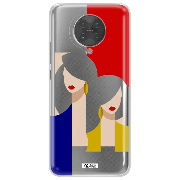 Abstract Two Female Portrait Xiaomi Poco F2 Pro Clear TPU Case