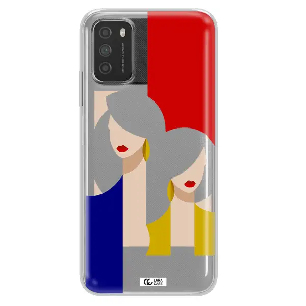 Abstract Two Female Portrait Xiaomi Poco M3 Clear TPU Case