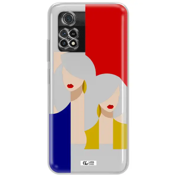 Abstract Two Female Portrait Xiaomi Poco M4 Pro 4G Clear Tpu Case